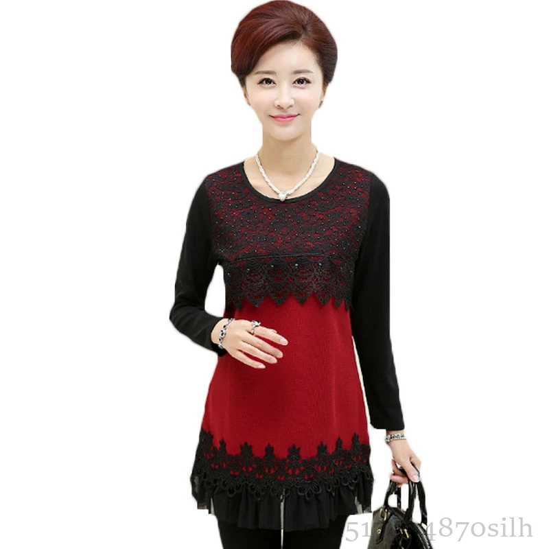 2018 Diamond Lace Women Tops Tee Spring Autumn Womens T -Shirts Casual Middle Age Mother Plus Size Ladies Long Sleeve T Shirt
2018 Diamond Lace Women Tops Tee Spring Autumn Womens T -Shirts Casual Middle Age Mother Plus Size Ladies Long Sleeve T Shirt