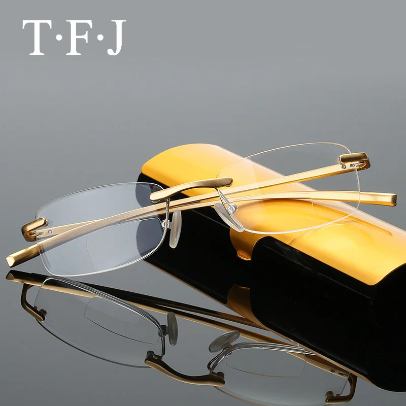 Bifocal Optical Reading Glasses Men Women Rimless Frame Multifocal Lenses Glasses Rectangular Diopter Hyperopia Presbyopia
Bifocal Optical Reading Glasses Men Women Rimless Frame Multifocal Lenses Glasses Rectangular Diopter Hyperopia Presbyopia