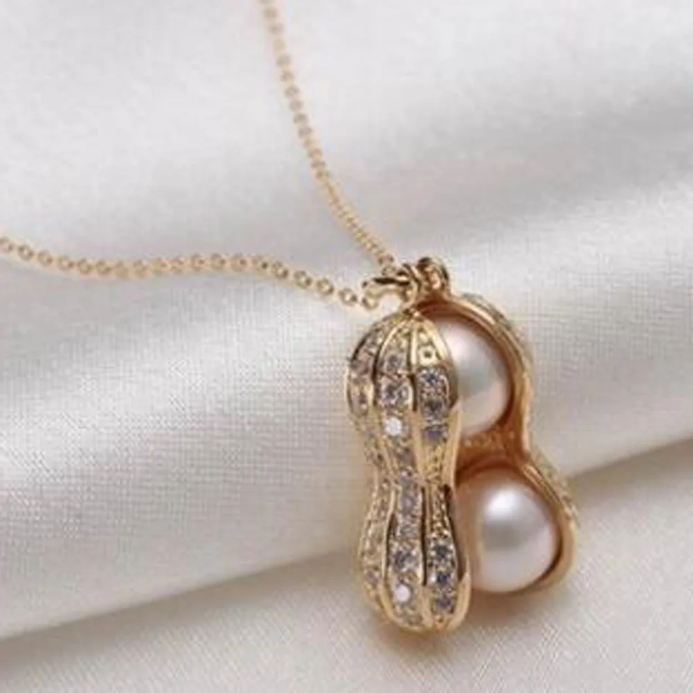 New Design Women Jewelry Simulated Pearl Peanut Pendant Necklaces Short Style Necklace Trendy Plant Accessories Neck Chain
New Design Women Jewelry Simulated Pearl Peanut Pendant Necklaces Short Style Necklace Trendy Plant Accessories Neck Chain