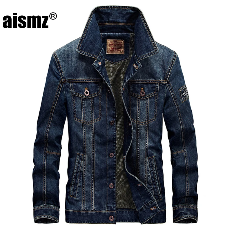Aismz Retro Denim jacket men Spring Autumn Winter Turn-Down Collar jacket men's classic outwear jean jackets coat plus size 4XL
Aismz Retro Denim jacket men Spring Autumn Winter Turn-Down Collar jacket men's classic outwear jean jackets coat plus size 4XL