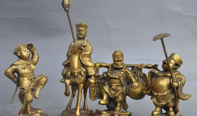8" chinese brass copper Myth Journey to the West Four famous figures statue set
8" chinese brass copper Myth Journey to the West Four famous figures statue set