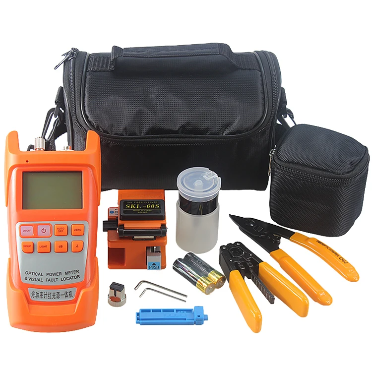 Fiber Optic FTTH Tool Kit with Fiber Cleaver , All in Optical Power Meter Visual Fault Locator 1mw ,Wire stripper
Fiber Optic FTTH Tool Kit with Fiber Cleaver , All in Optical Power Meter Visual Fault Locator 1mw ,Wire stripper