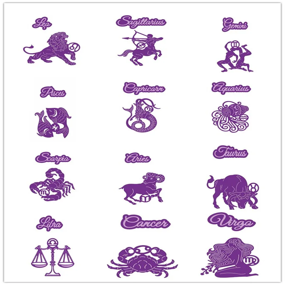 Twelve Constellations Leo Virgo Aries Metal Cutting Dies Scrapbooking Template DIY Handicraft Card Album Making Decoration Dies
Twelve Constellations Leo Virgo Aries Metal Cutting Dies Scrapbooking Template DIY Handicraft Card Album Making Decoration Dies