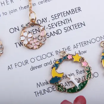 10pcs Gold Color Tone Alloy Flower Wreath Enamel Charms DIY Pendant Enamel Moon Star Charms For Necklace Bracelet
10pcs Gold Color Tone Alloy Flower Wreath Enamel Charms DIY Pendant Enamel Moon Star Charms For Necklace Bracelet