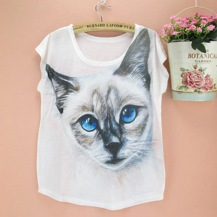 3D Cat print tees for women 2016 the Western fashion printing summer tee girls t-shirts low price drop shipping
3D Cat print tees for women 2016 the Western fashion printing summer tee girls t-shirts low price drop shipping