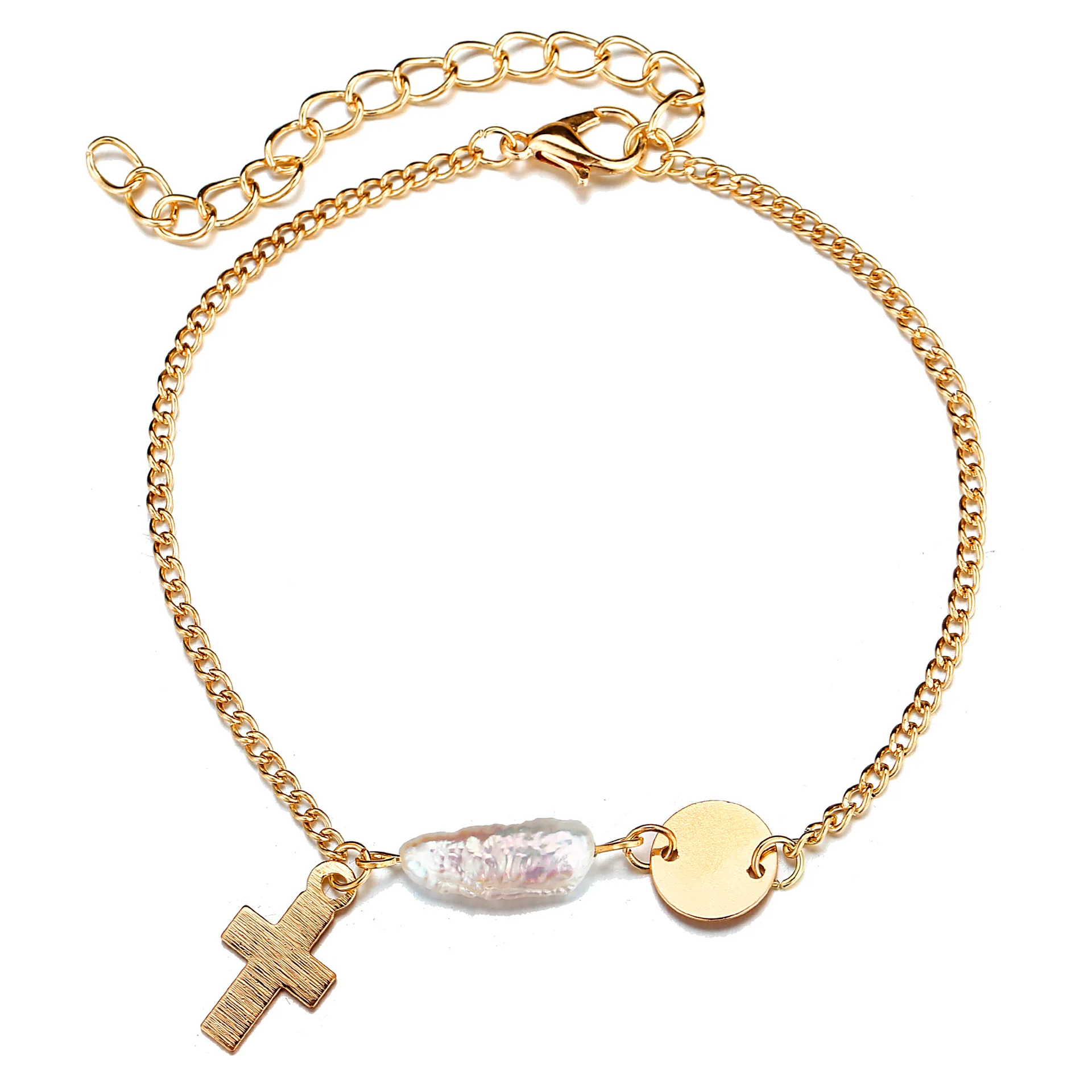 Natural Fresh Water Baroque Pearl Cross Chain Anklet Bead 2019 Summer Beach Foot Jewelry Fashion Style Leg Bracelet for Women
Natural Fresh Water Baroque Pearl Cross Chain Anklet Bead 2019 Summer Beach Foot Jewelry Fashion Style Leg Bracelet for Women