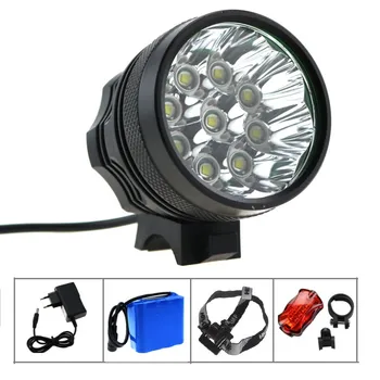 15000 Lumens 9x CREE XML T6 LED Waterproof Mountain Bike Light Bicycle Headlamp Flashlight + 18650 Battery Pack + Charger
15000 Lumens 9x CREE XML T6 LED Waterproof Mountain Bike Light Bicycle Headlamp Flashlight + 18650 Battery Pack + Charger