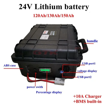 24V 120Ah 130Ah 150Ah lithium li ion battery with BMS 7S for inverter Solar system RV electric fishing boat UPS EV+10A charger
24V 120Ah 130Ah 150Ah lithium li ion battery with BMS 7S for inverter Solar system RV electric fishing boat UPS EV+10A charger