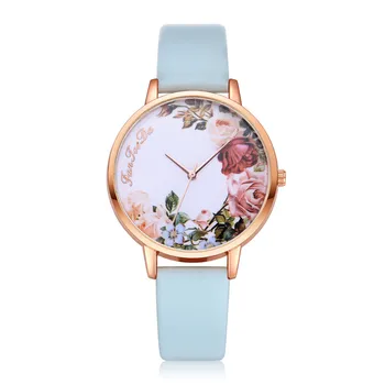 

FanTeeDa Women's Leather Watch 2019 Simple Rose Seal Stainless Steel Dial Casual Quartz Wrist Watch #FD136 relojes para mujer a5
