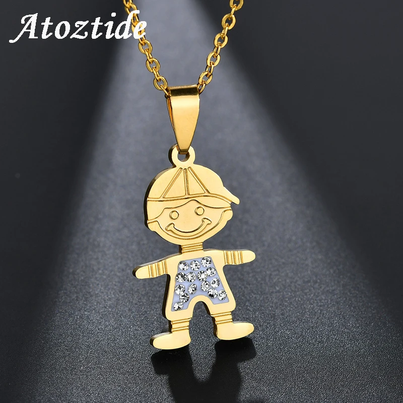 Atoztide Lovely Stainless Steel Boy Girls/Son Daughter Family Necklace Rhinestone Gold Love Chain Necklace Friendship Gift
Atoztide Lovely Stainless Steel Boy Girls/Son Daughter Family Necklace Rhinestone Gold Love Chain Necklace Friendship Gift