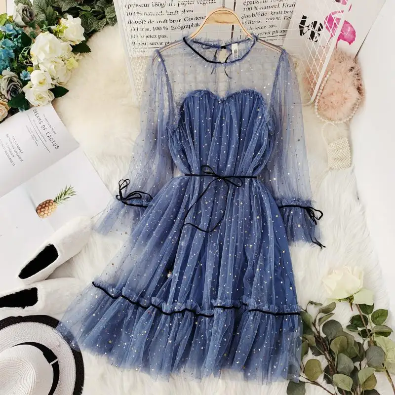 Glitter Dresses For Women Sequin Dress Sexy Party Mesh Dress Boho Ruffle 2019 Spring Summer Vestidos Robe Femme Korean Clothes
Glitter Dresses For Women Sequin Dress Sexy Party Mesh Dress Boho Ruffle 2019 Spring Summer Vestidos Robe Femme Korean Clothes