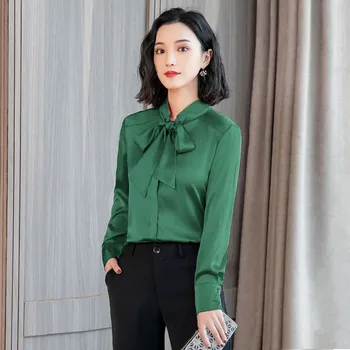 Women's shirt new simulation silk shirt ladies fashion was thin long-sleeved shirt women's business professional wear
Women's shirt new simulation silk shirt ladies fashion was thin long-sleeved shirt women's business professional wear