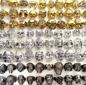 Wholesale 50PCS Black/Gold/Silver Mixed Men's BIG HEAD Skull Rings Metal Alloy PUNK Jewelry
Wholesale 50PCS Black/Gold/Silver Mixed Men's BIG HEAD Skull Rings Metal Alloy PUNK Jewelry