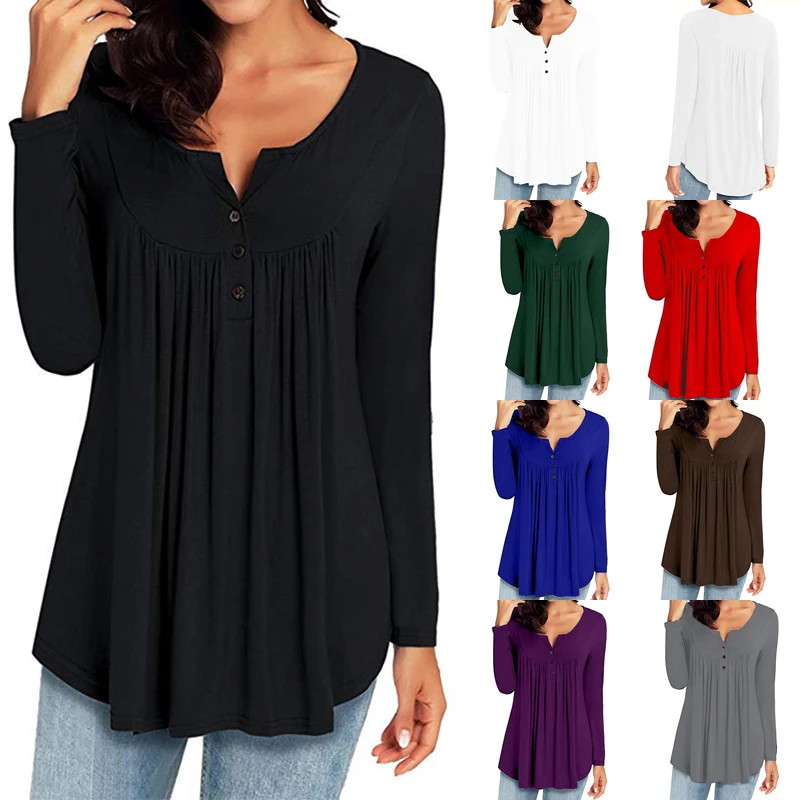 Women Blouse & shirt Plus Size S-3XL Female Long Sleeve Blouse Chic Elegant Lady Solid Loose Tops Black Gray Purple Red Blusas
Women Blouse & shirt Plus Size S-3XL Female Long Sleeve Blouse Chic Elegant Lady Solid Loose Tops Black Gray Purple Red Blusas