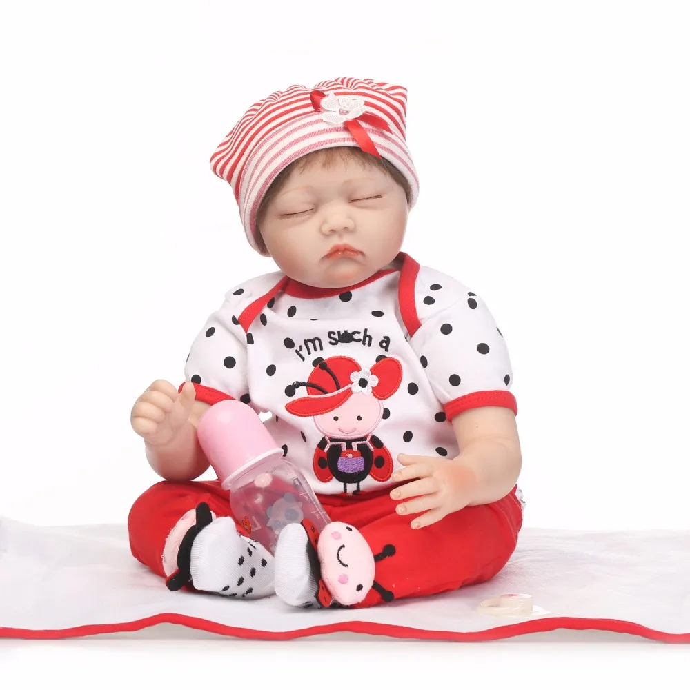 55cm Soft Silicone Reborn Sleeping Girl Baby Doll Toy 22inch Newborn Princess Toddler Babies Doll Birthday Gift Christmas Presen
55cm Soft Silicone Reborn Sleeping Girl Baby Doll Toy 22inch Newborn Princess Toddler Babies Doll Birthday Gift Christmas Presen