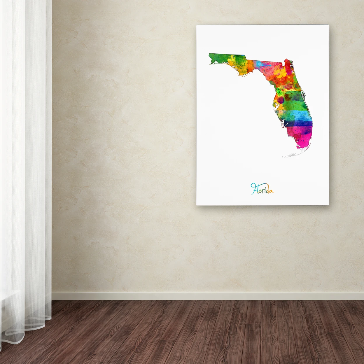 Michael Tompsett 'Florida Map' Canvas Wall Art 35 x 47 Inches (2)
