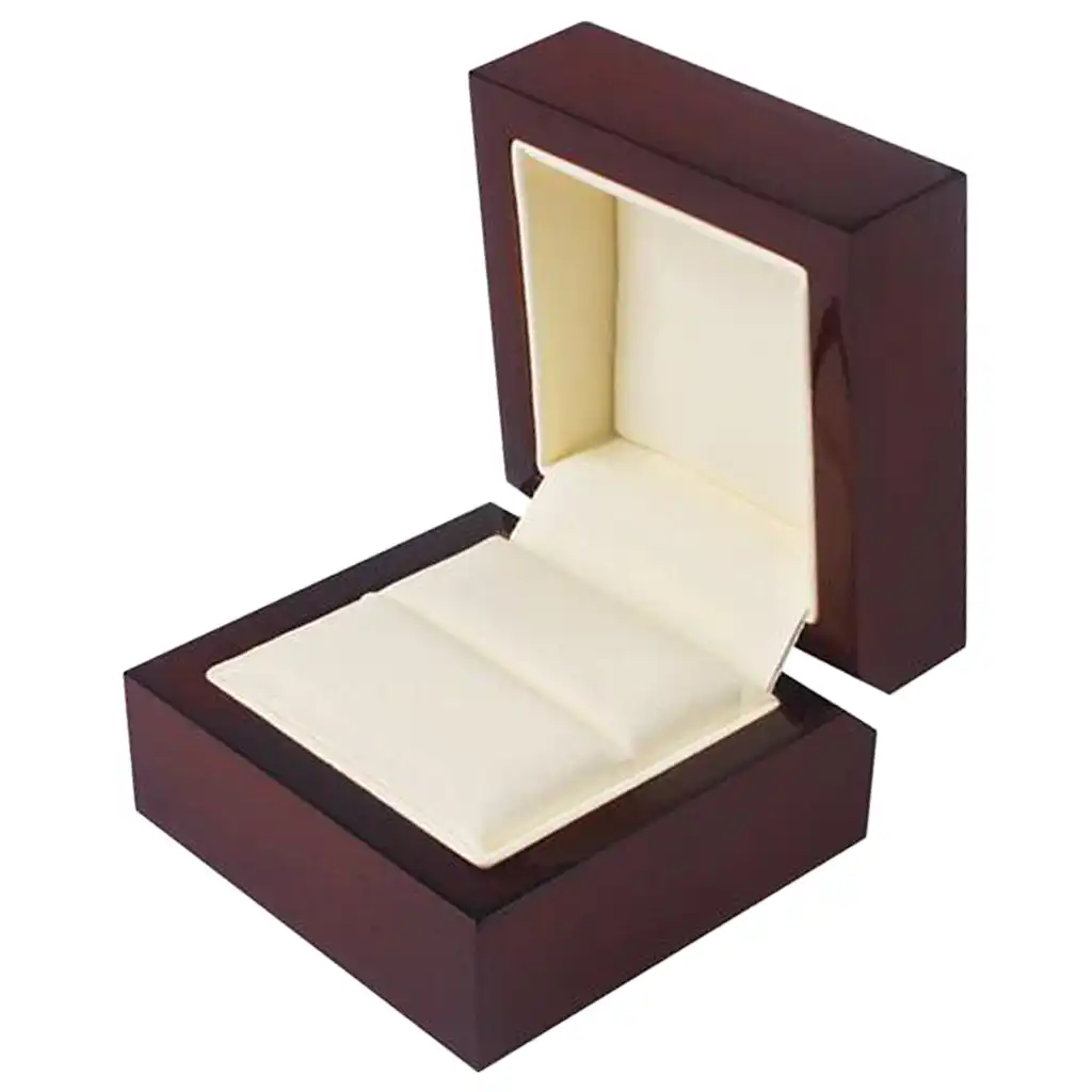 solid wooden jewelry holder display gift wedding ring band box