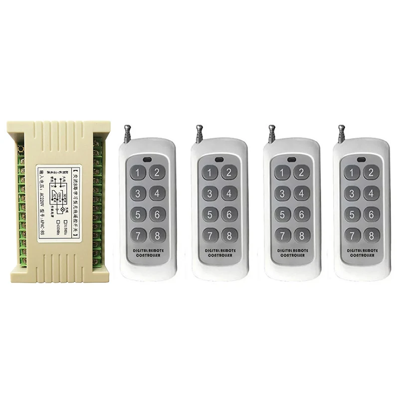 500m AC 220V 8 CH Channel 8CH RF Wireless светодиодный светильник с дистанционным управлением Bulb Switch System приемник + передатчик, 315 433 MHz
500m AC 220V 8 CH Channel 8CH RF Wireless светодиодный светильник с дистанционным управлением Bulb Switch System приемник + передатчик, 315 433 MHz