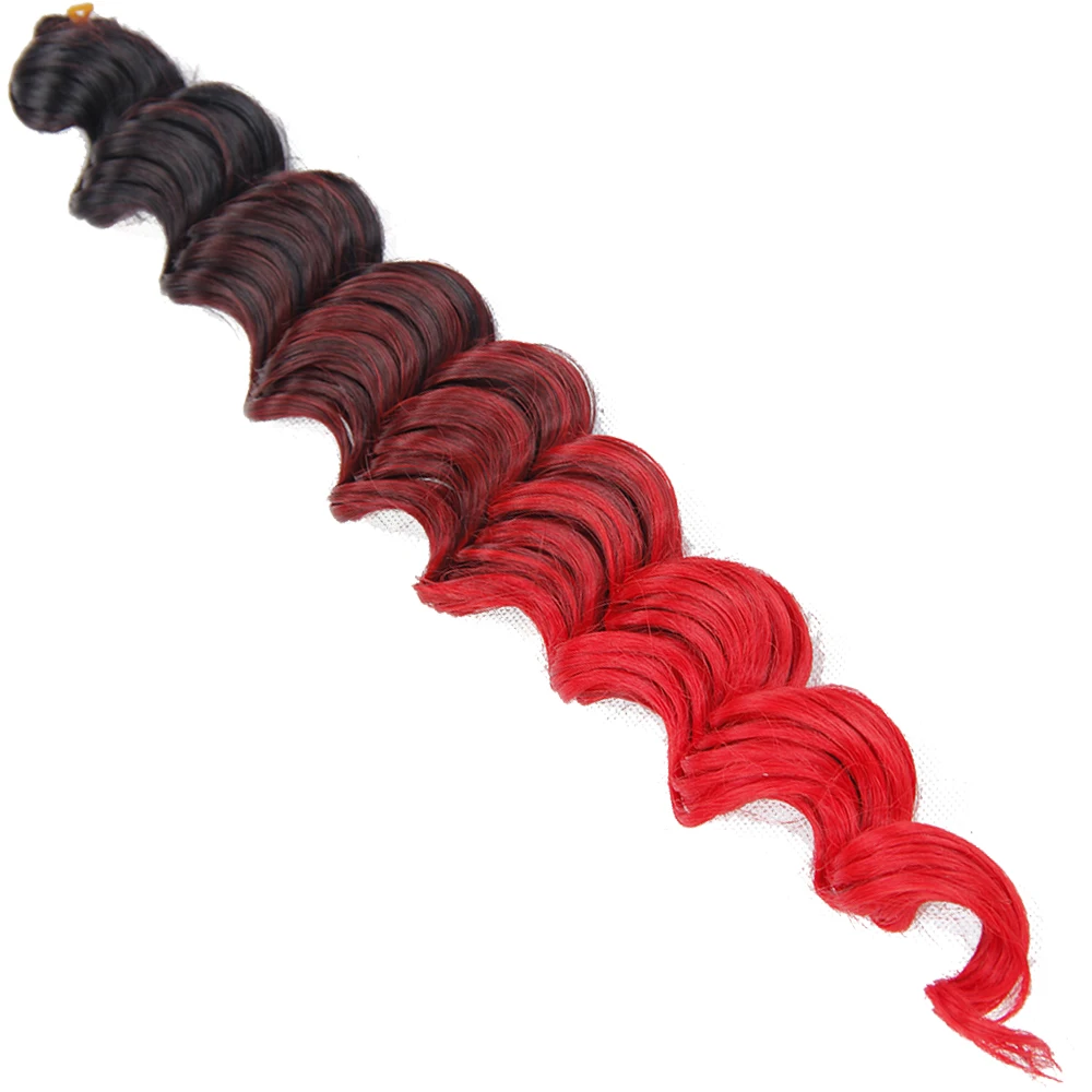 Deep wave black Ombre Crochet Braids Bulk Braiding Hair (13)