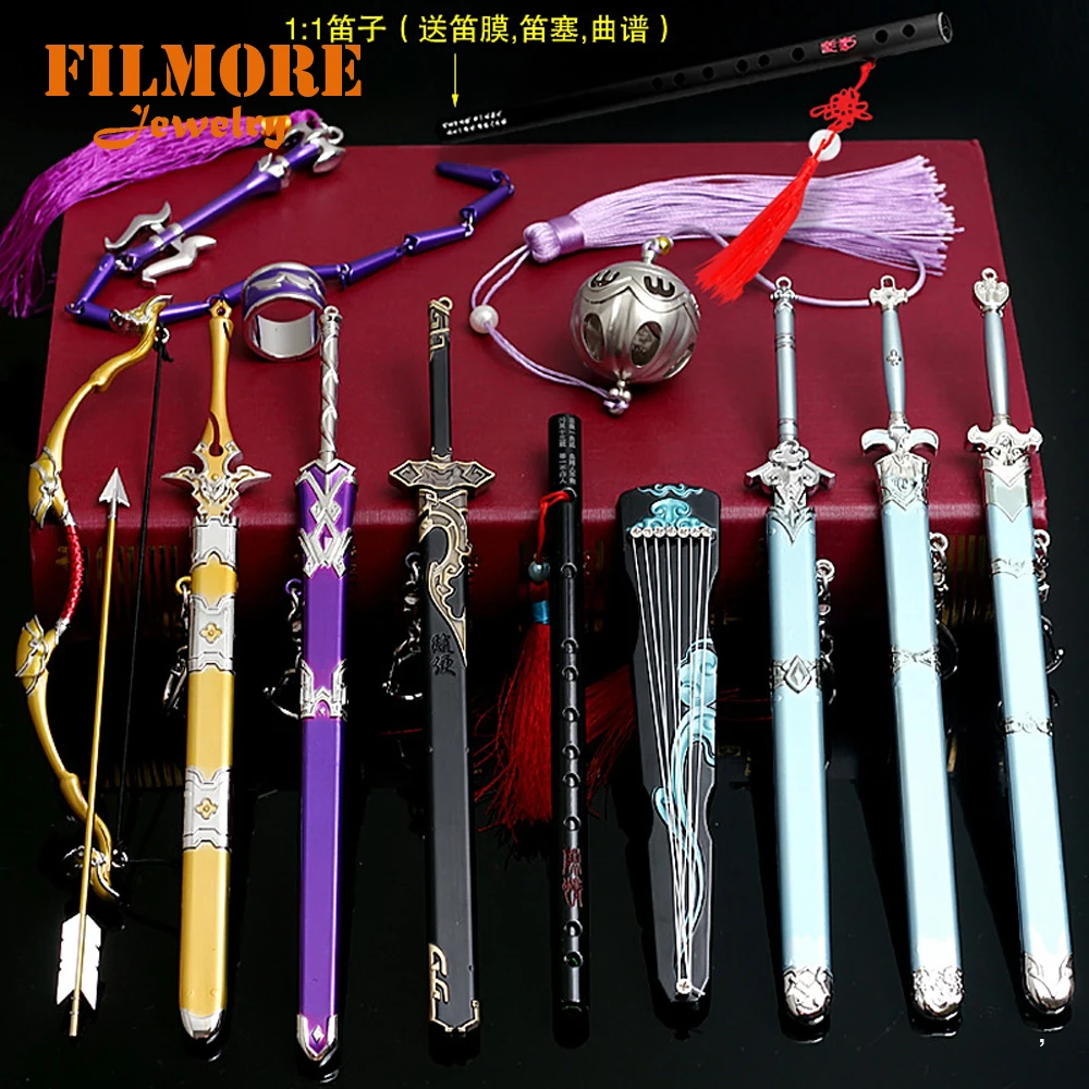 The Founder of Diabolism Mo Dao Zu Shi Keychain 22 CM Flute Whip Weapon Model Key Chains Collection Sword with Sheath Jewelry
The Founder of Diabolism Mo Dao Zu Shi Keychain 22 CM Flute Whip Weapon Model Key Chains Collection Sword with Sheath Jewelry