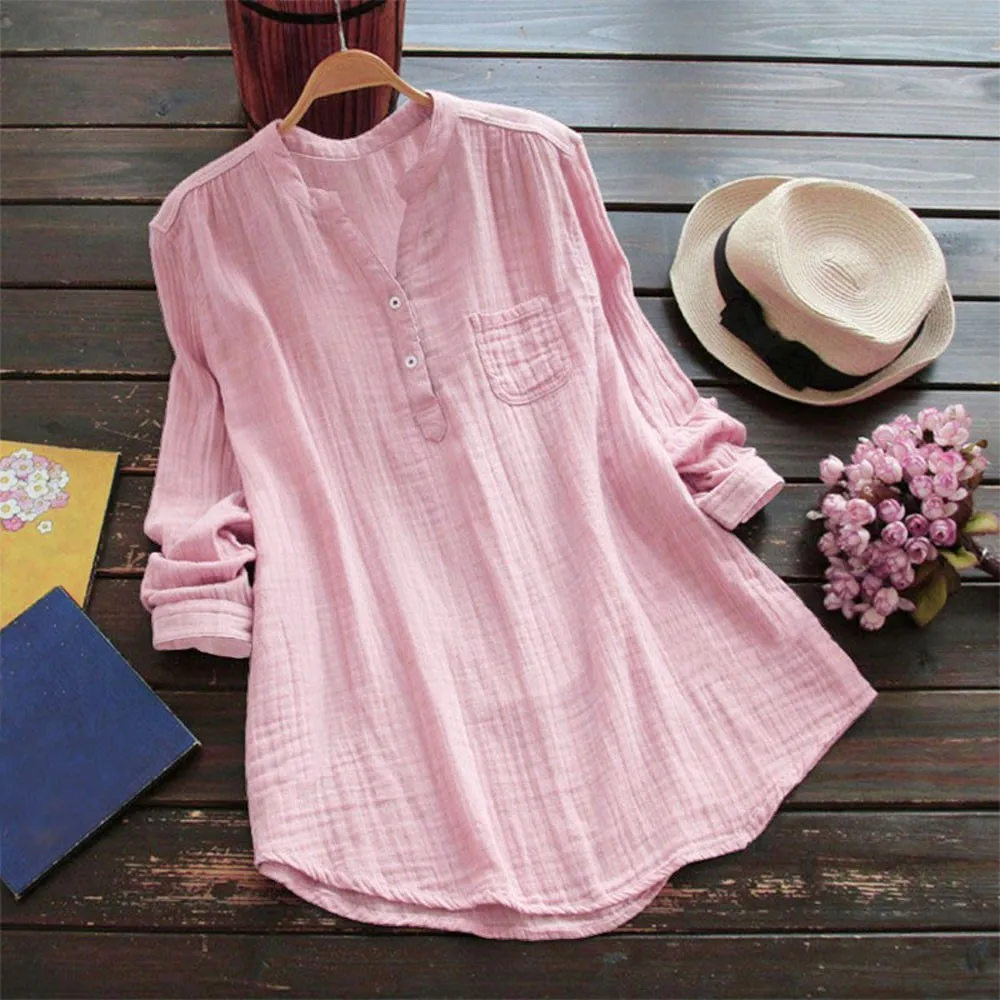 2018 Autumn Women Shirt Stand Collar Long Sleeve Casual Loose Shirt Tunic Solid Shirt Blouse Tops Ladies Long Shirt
2018 Autumn Women Shirt Stand Collar Long Sleeve Casual Loose Shirt Tunic Solid Shirt Blouse Tops Ladies Long Shirt