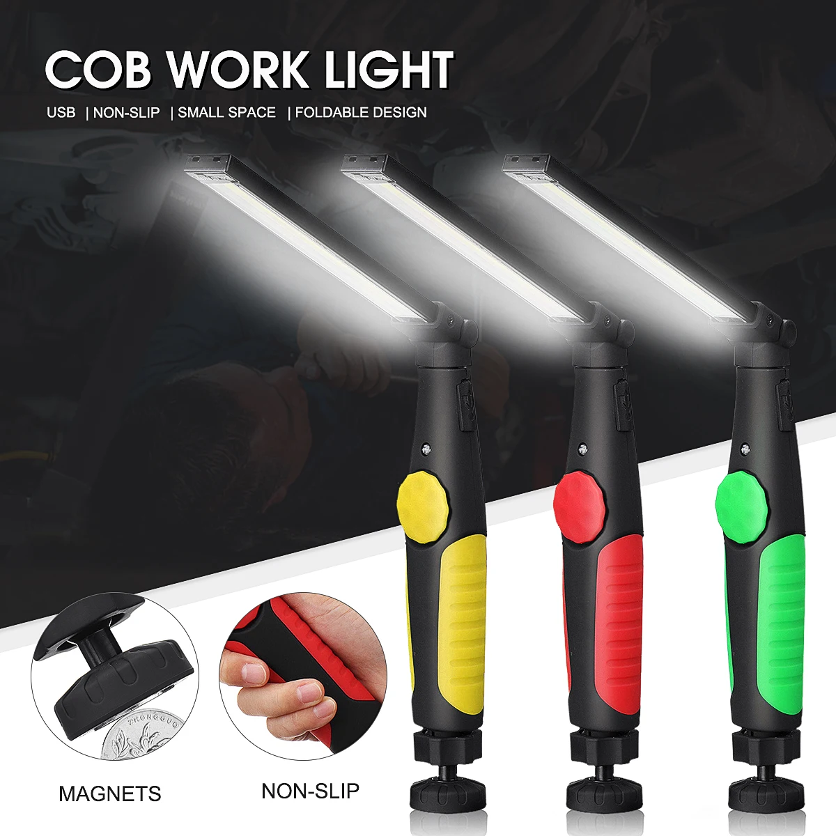 5W COB LED Flashlight Torch Magnetic COB Work Light Stepless Dimming Magnet Lamp USB Rechargeable 18650 Battery Car Worklight
5W COB LED Flashlight Torch Magnetic COB Work Light Stepless Dimming Magnet Lamp USB Rechargeable 18650 Battery Car Worklight