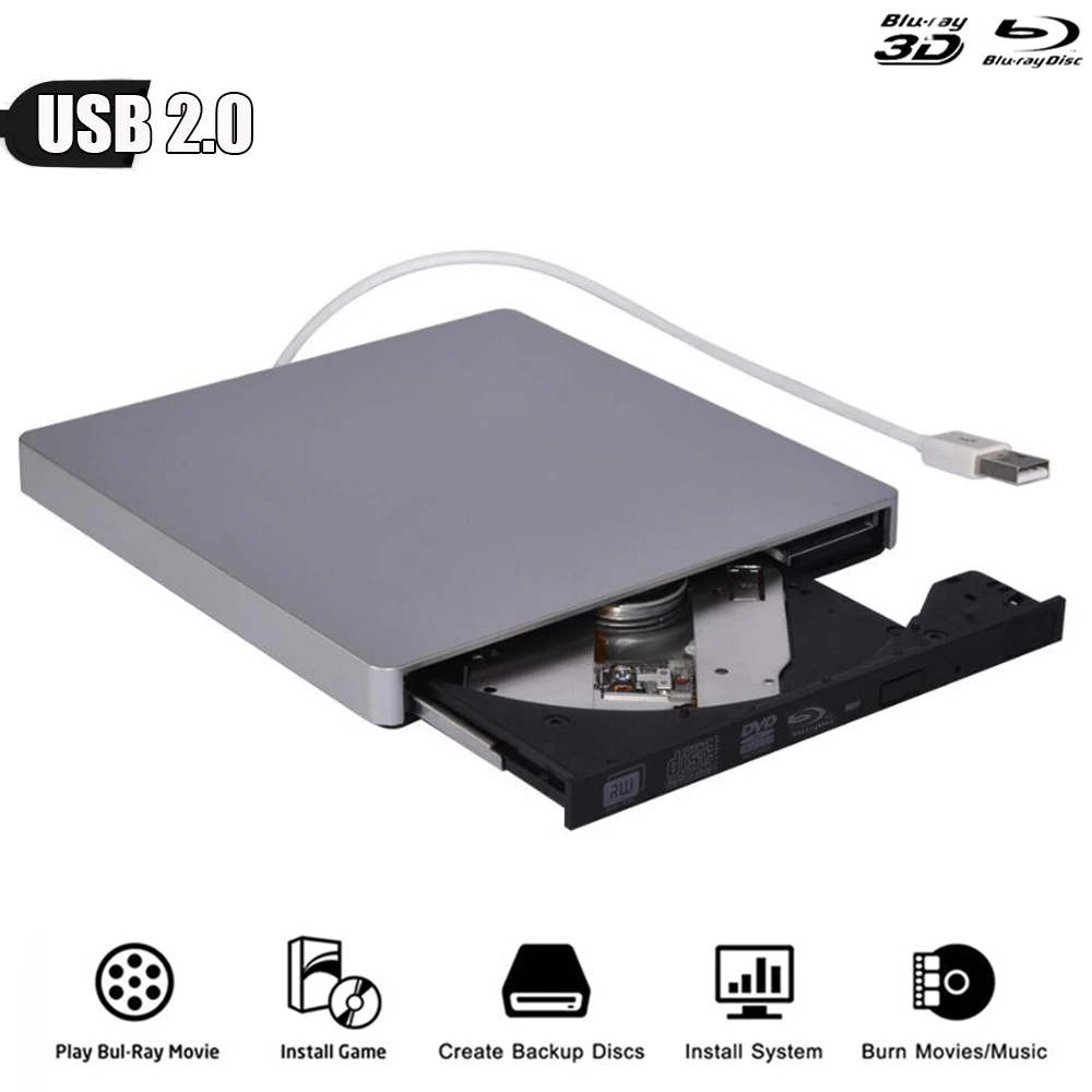 Внешний Привод Blu ray тонкий USB 2 0 размыкатель устройство записи CD/DVD RW диск blu для Asus
