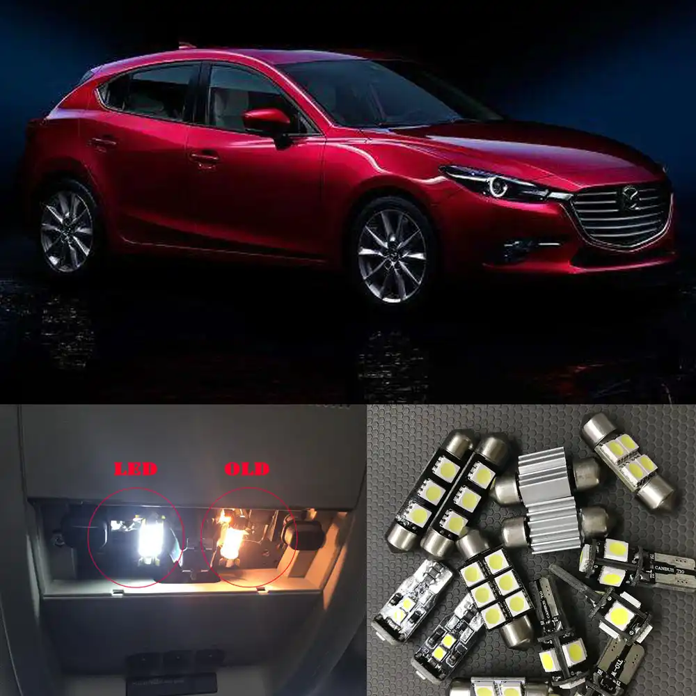 8pcs White Canbus Led Car Interior Lights Upgrade Kit For