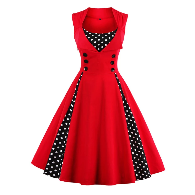 Plus Size Dress Women Buttom Robe Vintage Retro Dress Rockabilly Dot Summer Party Dresses Elegant Tunic Vestidos Casual Jurken
Plus Size Dress Women Buttom Robe Vintage Retro Dress Rockabilly Dot Summer Party Dresses Elegant Tunic Vestidos Casual Jurken