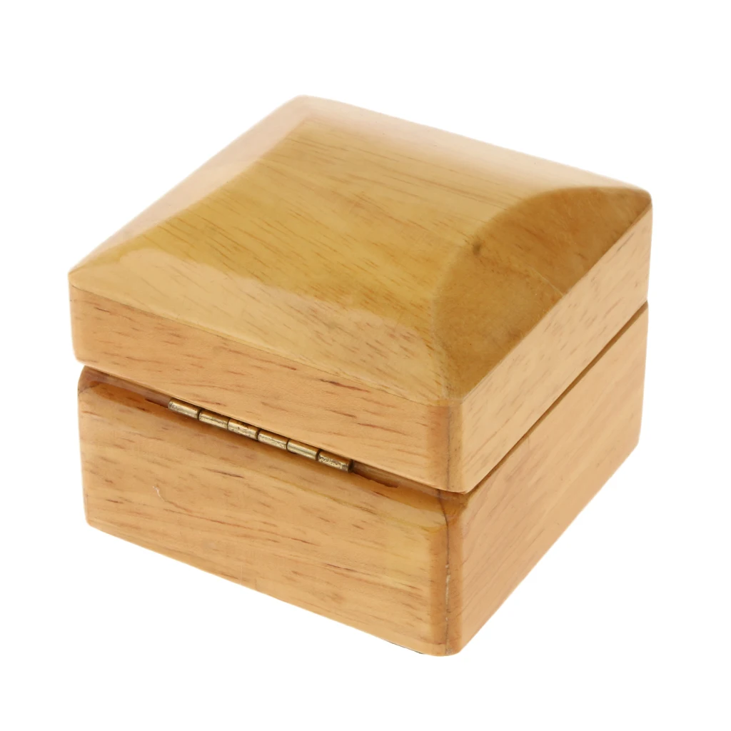 Velvet Wood Jewelry Gift Box Wedding Ring Holder Display Box Storage Case
