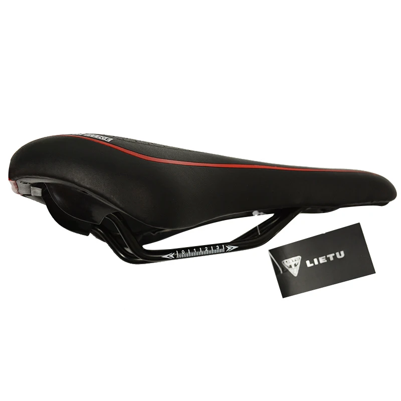 1xNew 2017 MTB Mountain Bike Bicycle Cycling PV Leather Skidproof Saddle Seat Cushion Cool Hollow Racing Saddle Free Shipping (2)