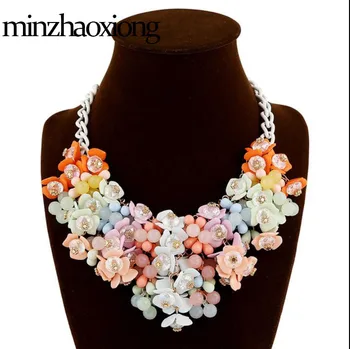 European American Fashion Pop Statement Necklace Color Flowers Exaggerated Necklace Women Jewelry Holiday Travel Summer Gift
European American Fashion Pop Statement Necklace Color Flowers Exaggerated Necklace Women Jewelry Holiday Travel Summer Gift