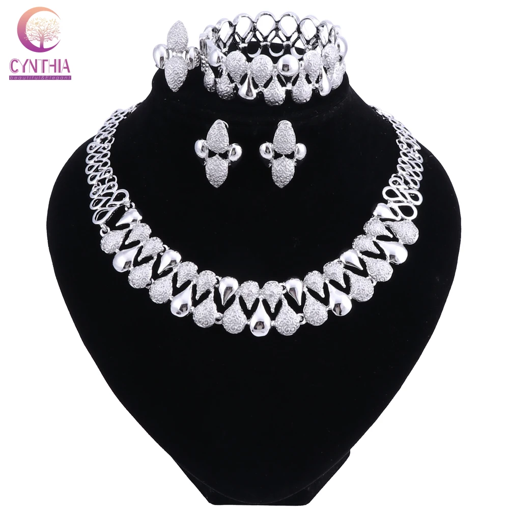 Fashion Wedding Dubai Africa Nigeria African Jewelry Set Silver-color Necklace EarringsRomantic Woman Bridal Jewelry Sets
Fashion Wedding Dubai Africa Nigeria African Jewelry Set Silver-color Necklace EarringsRomantic Woman Bridal Jewelry Sets