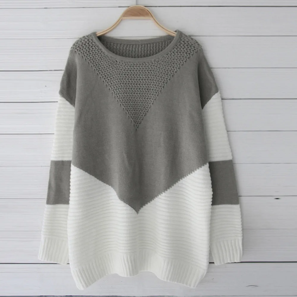 sweater women Patchwork O-Neck Long Sleeve Knitwear Jumper FEITONG Long Coat Jacket Casual pullovers Autumn Spring Sweater 2019
sweater women Patchwork O-Neck Long Sleeve Knitwear Jumper FEITONG Long Coat Jacket Casual pullovers Autumn Spring Sweater 2019