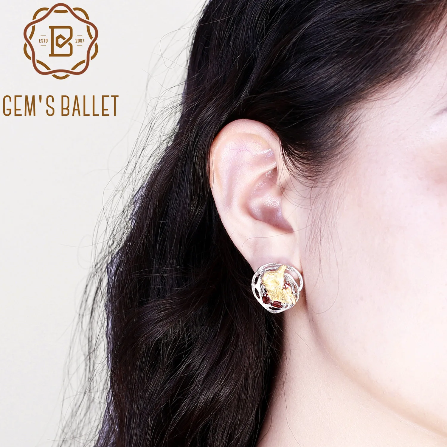 GEM'S BALLET Natural Red Garnet Handmade Lotus Pond Clip Earrings 925 Sterling Silver Gemstone Earrings For Women Fine Jewelry
GEM'S BALLET Natural Red Garnet Handmade Lotus Pond Clip Earrings 925 Sterling Silver Gemstone Earrings For Women Fine Jewelry
