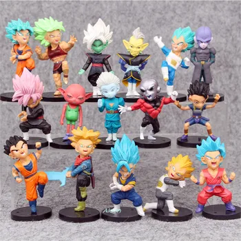 16Pcs/set Dragon Ball Super Saiyan Goku Black Trunks Son Goku Kakarotto Vegeta PVC Action Figure Collectible Model Toy 8CM B844
16Pcs/set Dragon Ball Super Saiyan Goku Black Trunks Son Goku Kakarotto Vegeta PVC Action Figure Collectible Model Toy 8CM B844