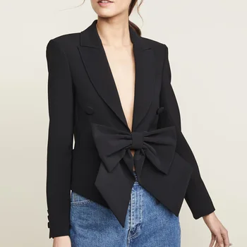 Women's Blazers and Coats Plus Size Lace Up Bow Black Blazer Office Lady Cropped Suits Roupas Feminina Long Sleeve Blazer Jacket
Women's Blazers and Coats Plus Size Lace Up Bow Black Blazer Office Lady Cropped Suits Roupas Feminina Long Sleeve Blazer Jacket