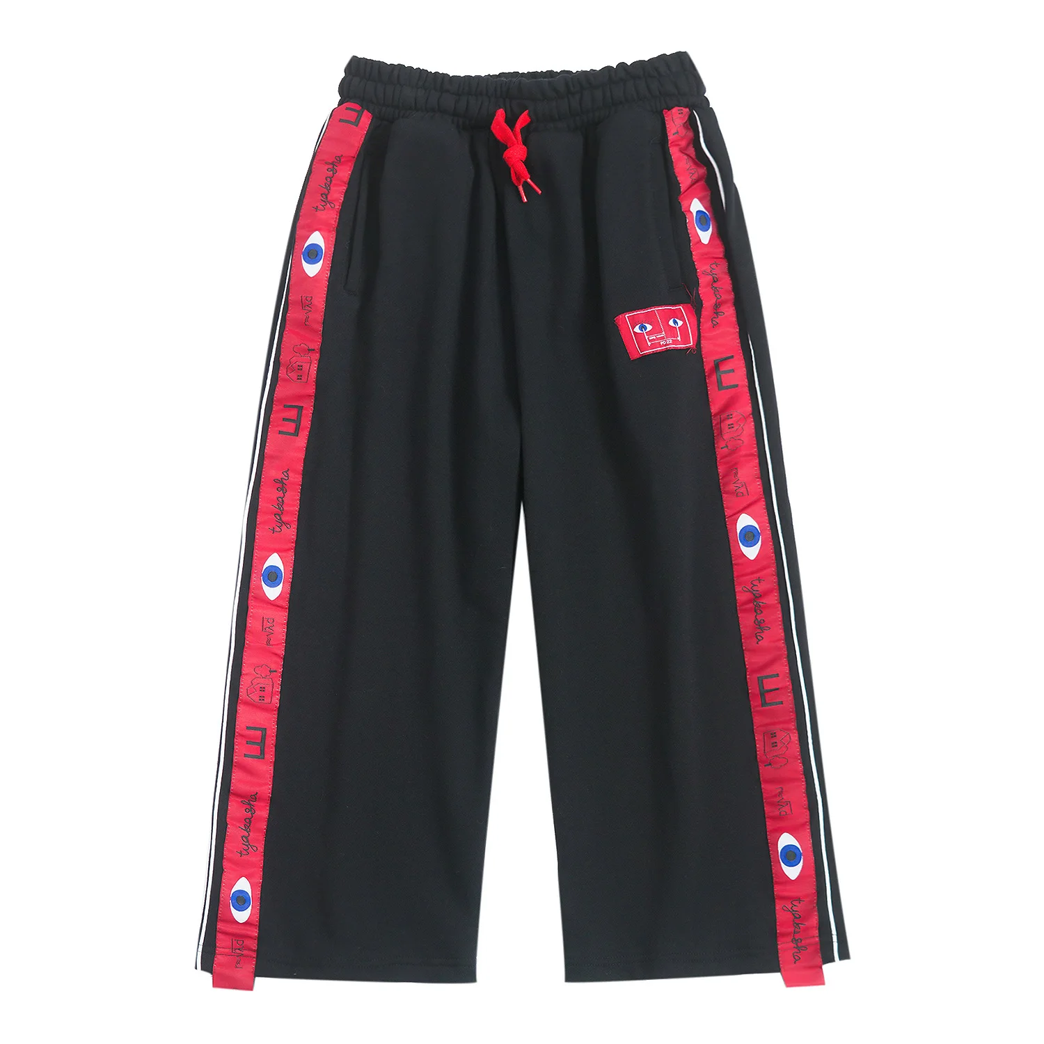 Original Design Side Ribbons Women Wide Leg Pants Loose Letters Embroidery Female Black Capris Ankle Length Pants Autumn Spring
Original Design Side Ribbons Women Wide Leg Pants Loose Letters Embroidery Female Black Capris Ankle Length Pants Autumn Spring