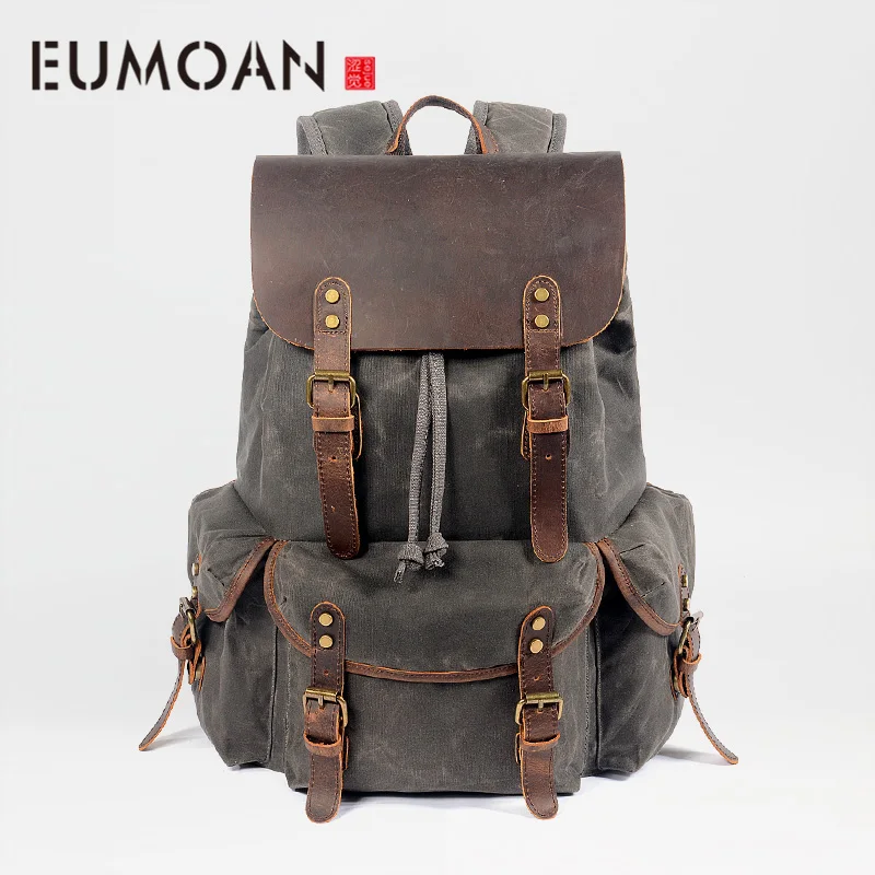 EUMOAN Waterproof retro backpack, pepper salt mountaineering bag, men's outdoor travel casual shoulder bag
EUMOAN Waterproof retro backpack, pepper salt mountaineering bag, men's outdoor travel casual shoulder bag