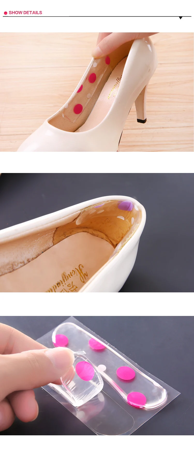 Invisible Silica Silicone Gel Insoles Shoes Back Inserts Heel Liner Cushion Protector Foot Care Shoe Pads Grips Stickers (9)