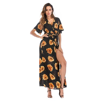 Vintage Bathrobe Style Sashes Dress High Split Maxi Dress Summer V Neck Dress Sexy Beach Dress S-XL
Vintage Bathrobe Style Sashes Dress High Split Maxi Dress Summer V Neck Dress Sexy Beach Dress S-XL