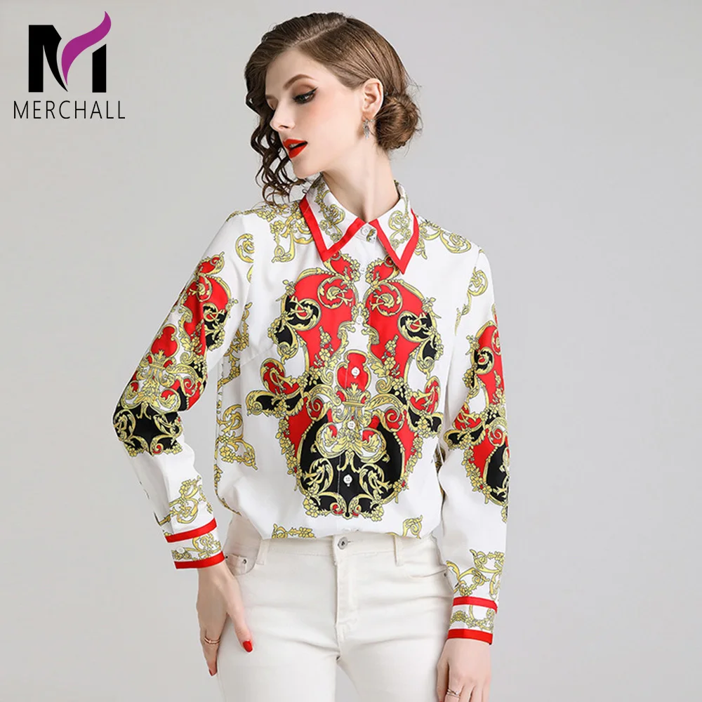2019 Summer Fashion Runway Women Turn Down Collar Long Sleeve Satin Blouse Vintage Golden Print Elegant Shirt Ladies Office Tops
2019 Summer Fashion Runway Women Turn Down Collar Long Sleeve Satin Blouse Vintage Golden Print Elegant Shirt Ladies Office Tops