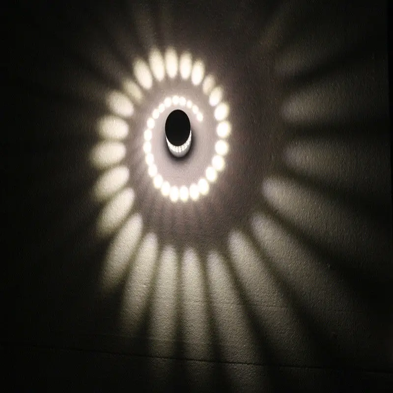 3W RGB LED Light Bulb Spiral Ceiling Wall Lamp Hallway Porch Remote Control Lamp