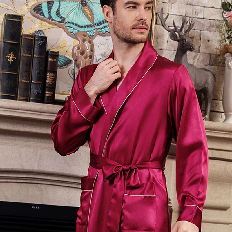 CEARPION Spring New Men Bathrobe Silk Sleepwear Elegant Long Sleeve Night Gown Home Dressing Gown Soft Men Lounge Wear
CEARPION Spring New Men Bathrobe Silk Sleepwear Elegant Long Sleeve Night Gown Home Dressing Gown Soft Men Lounge Wear