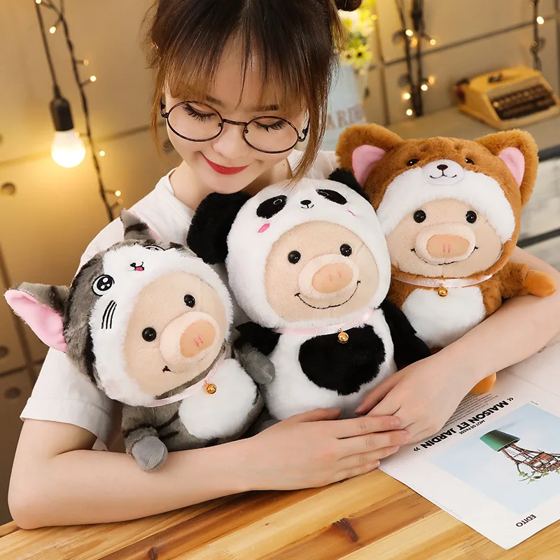 30cm Cute Transformed animal Cat Plush Toy Cartoon Kawaii Piggy Stuffed Doll Soft Animal Dolls Kids Toys Birthday Gift for Girl | Игрушки и