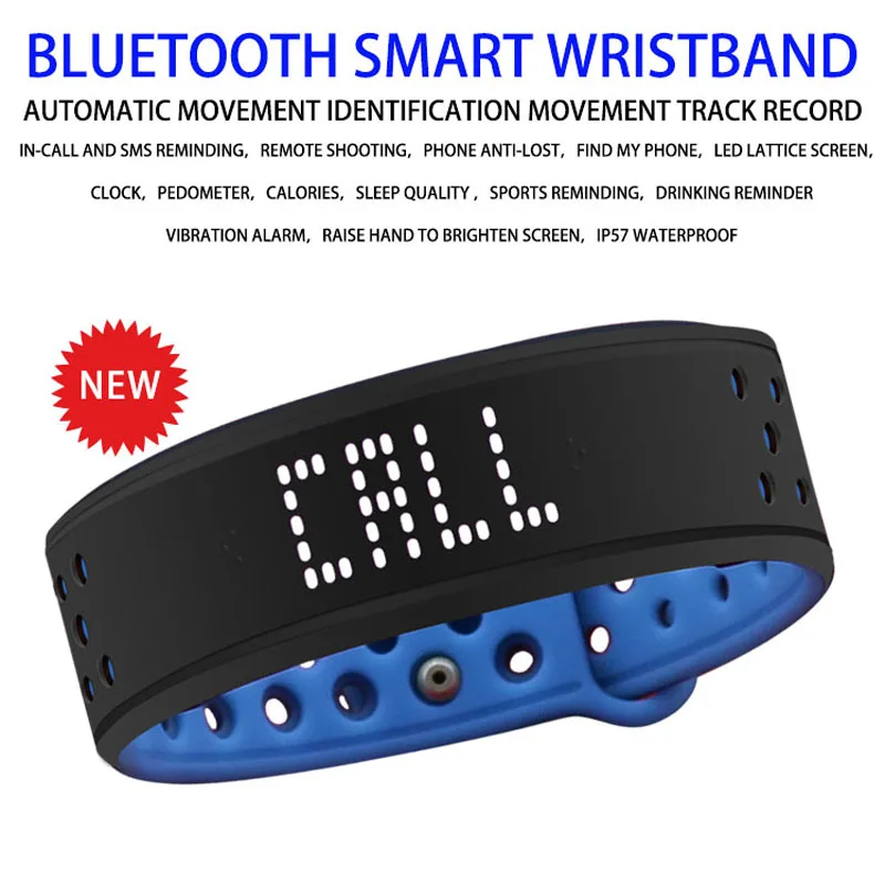 Bluetooth smart wristband Fitness Activity Tracker waterproof Silicone Smart Bracelet Led display sport Watch for Android IOS
Bluetooth smart wristband Fitness Activity Tracker waterproof Silicone Smart Bracelet Led display sport Watch for Android IOS