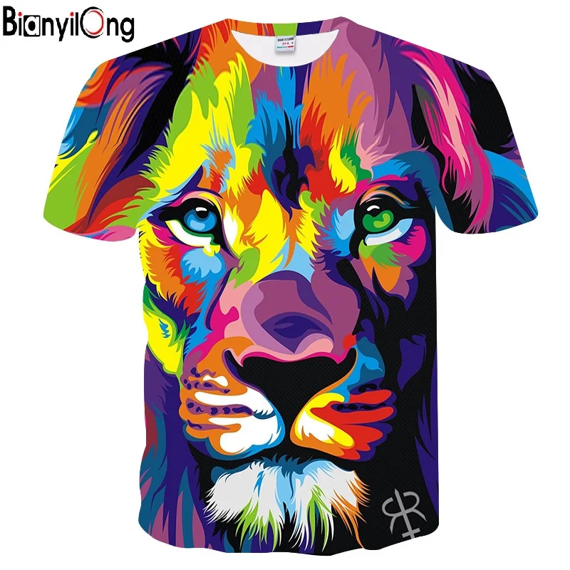 BIANYILONG 2018 New Fashion Men/Women 3d T-shirt lion Print Digital Color wolf Summer Tops Tees Fashion Tshirts size M-5XL
BIANYILONG 2018 New Fashion Men/Women 3d T-shirt lion Print Digital Color wolf Summer Tops Tees Fashion Tshirts size M-5XL