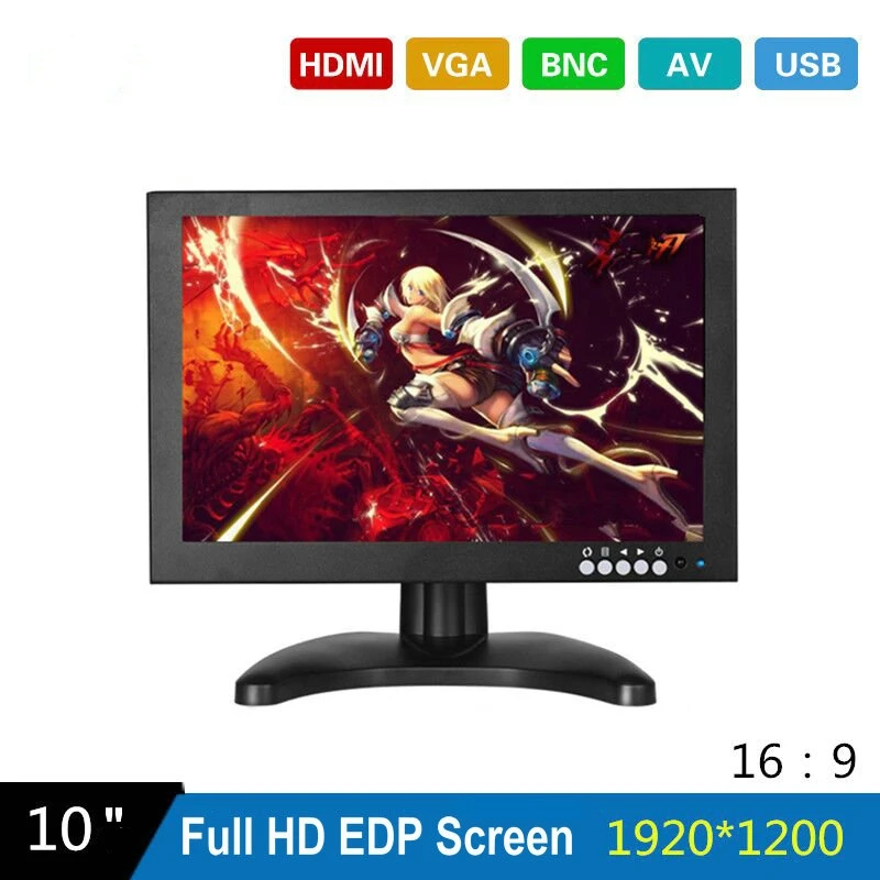 10-дюймовый монитор видеонаблюдения EDP 1920X1200 с металлическим корпусом и разъемом