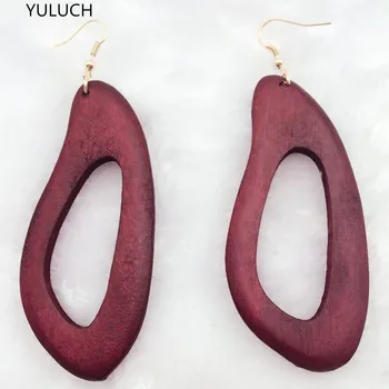 Pair good charm african red green brown colorlong wood Latest new arrival wood earrings new design quality
Pair good charm african red green brown colorlong wood Latest new arrival wood earrings new design quality
