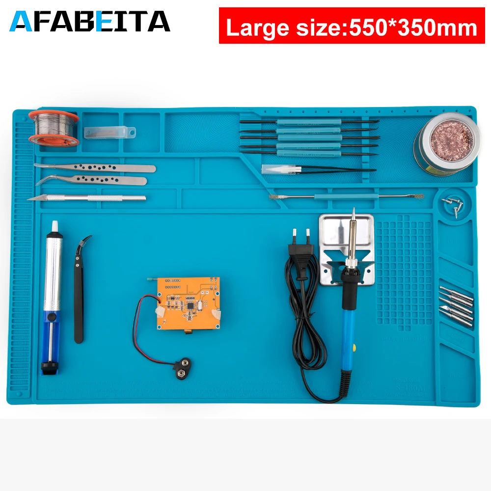 55x35cm Large Size Soldering Mat With Magnetic Repair Silicone Work Mat For Electronics Computer Phone DIY Welding Tool
55x35cm Large Size Soldering Mat With Magnetic Repair Silicone Work Mat For Electronics Computer Phone DIY Welding Tool